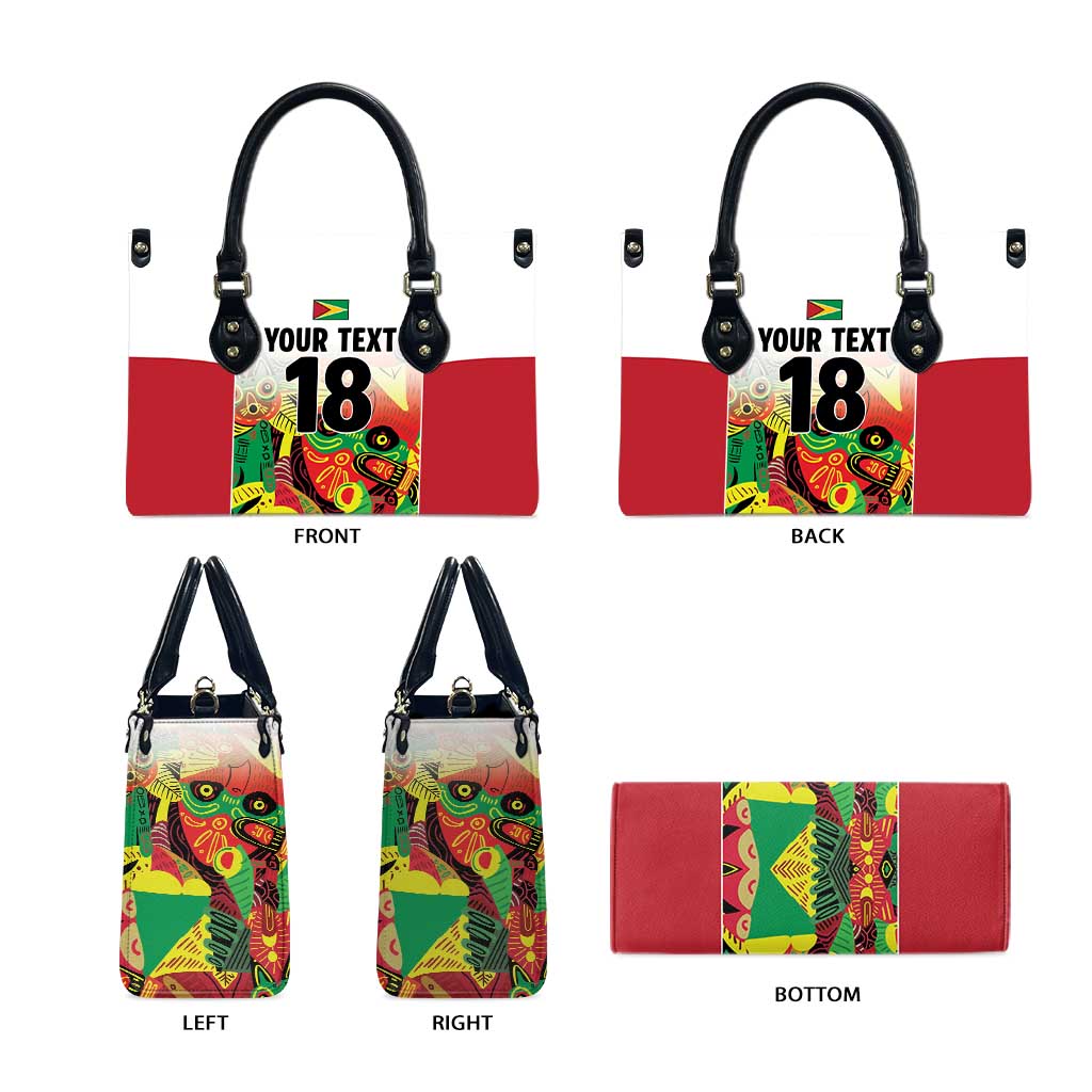 Custom Guyana Football Leather Bag Golden Jaguars Spirit - White - Wonder Print Shop