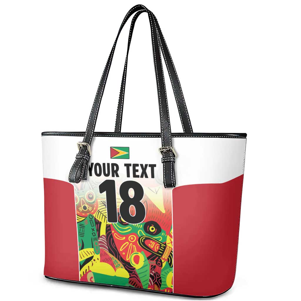 Custom Guyana Football Leather Tote Bag Golden Jaguars Spirit - White - Wonder Print Shop