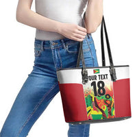 Custom Guyana Football Leather Tote Bag Golden Jaguars Spirit - White - Wonder Print Shop