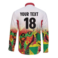 Custom Guyana Football Long Sleeve Button Shirt Golden Jaguars Spirit - White - Wonder Print Shop