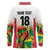 Custom Guyana Football Long Sleeve Polo Shirt Golden Jaguars Spirit - White - Wonder Print Shop