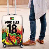 Custom Guyana Football Luggage Cover Golden Jaguars Spirit - White - Wonder Print Shop