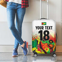 Custom Guyana Football Luggage Cover Golden Jaguars Spirit - White - Wonder Print Shop
