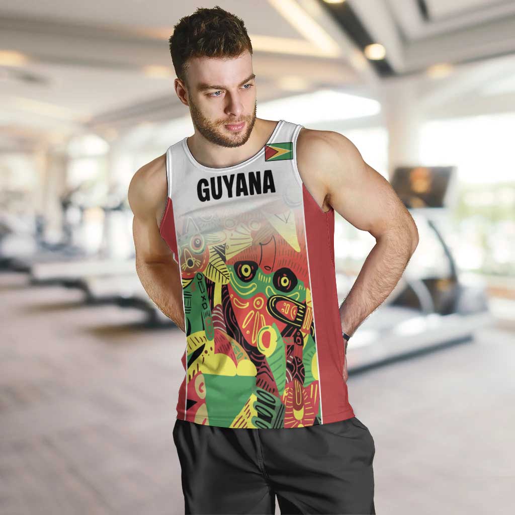 Custom Guyana Football Men Tank Top Golden Jaguars Spirit - White - Wonder Print Shop