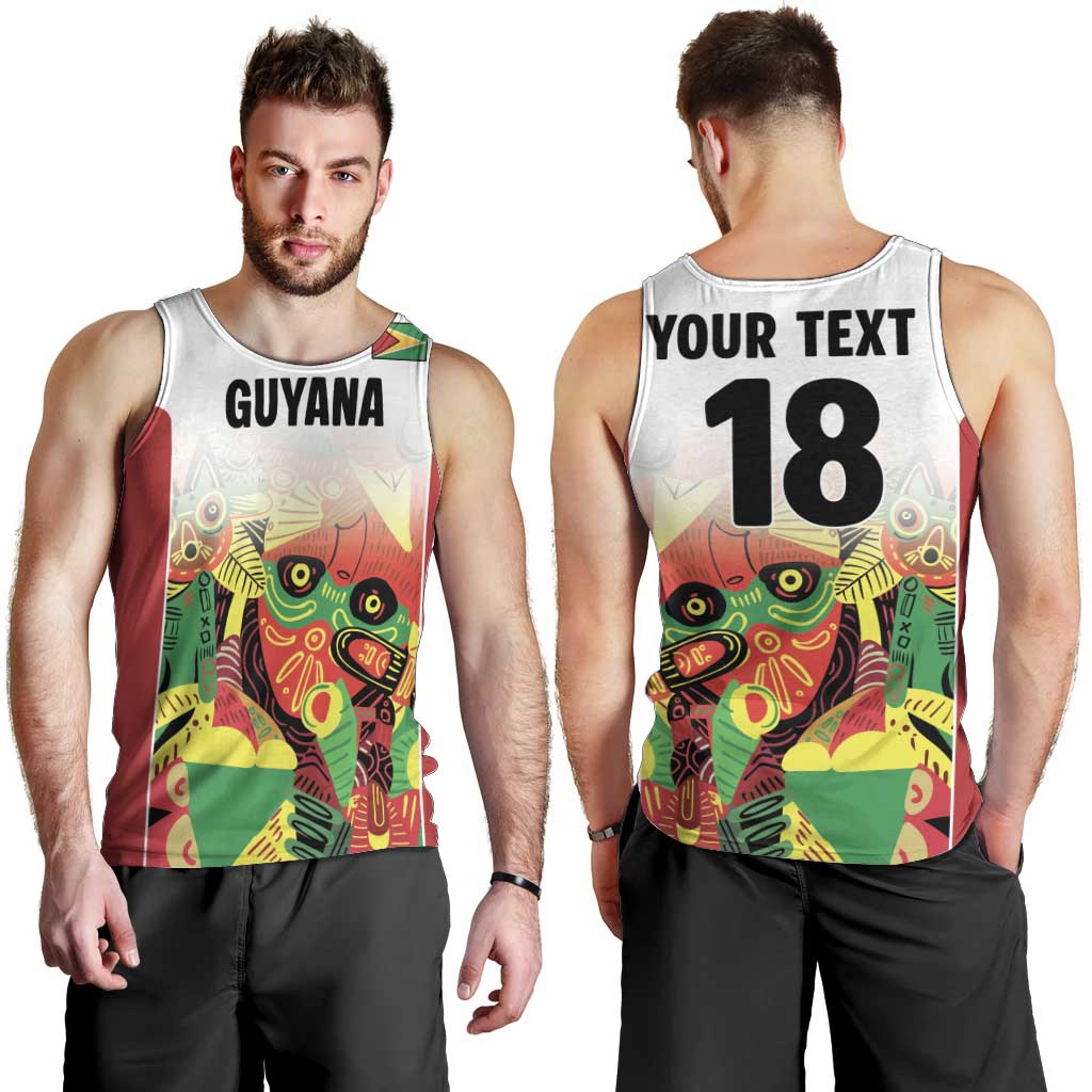 Custom Guyana Football Men Tank Top Golden Jaguars Spirit - White - Wonder Print Shop
