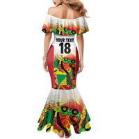 Custom Guyana Football Mermaid Dress Golden Jaguars Spirit - White - Wonder Print Shop