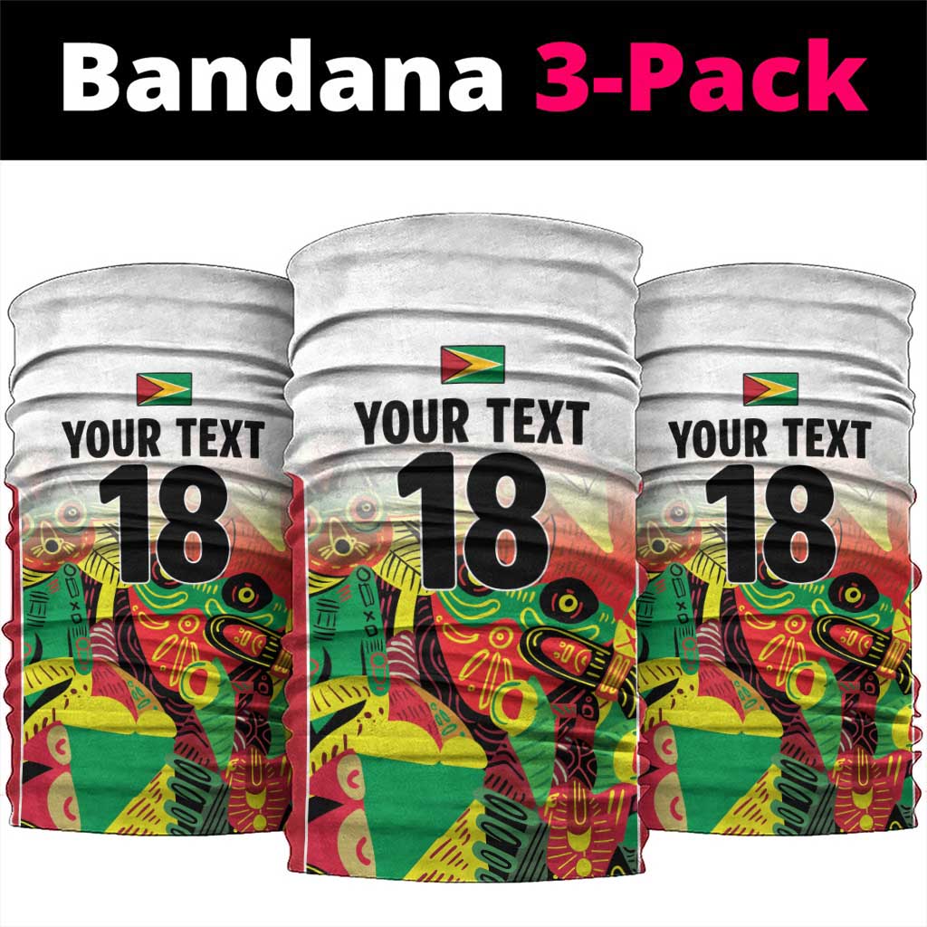 Custom Guyana Football Neck Gaiter Golden Jaguars Spirit - White - Wonder Print Shop