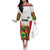 Custom Guyana Football Off The Shoulder Long Sleeve Dress Golden Jaguars Spirit - White - Wonder Print Shop
