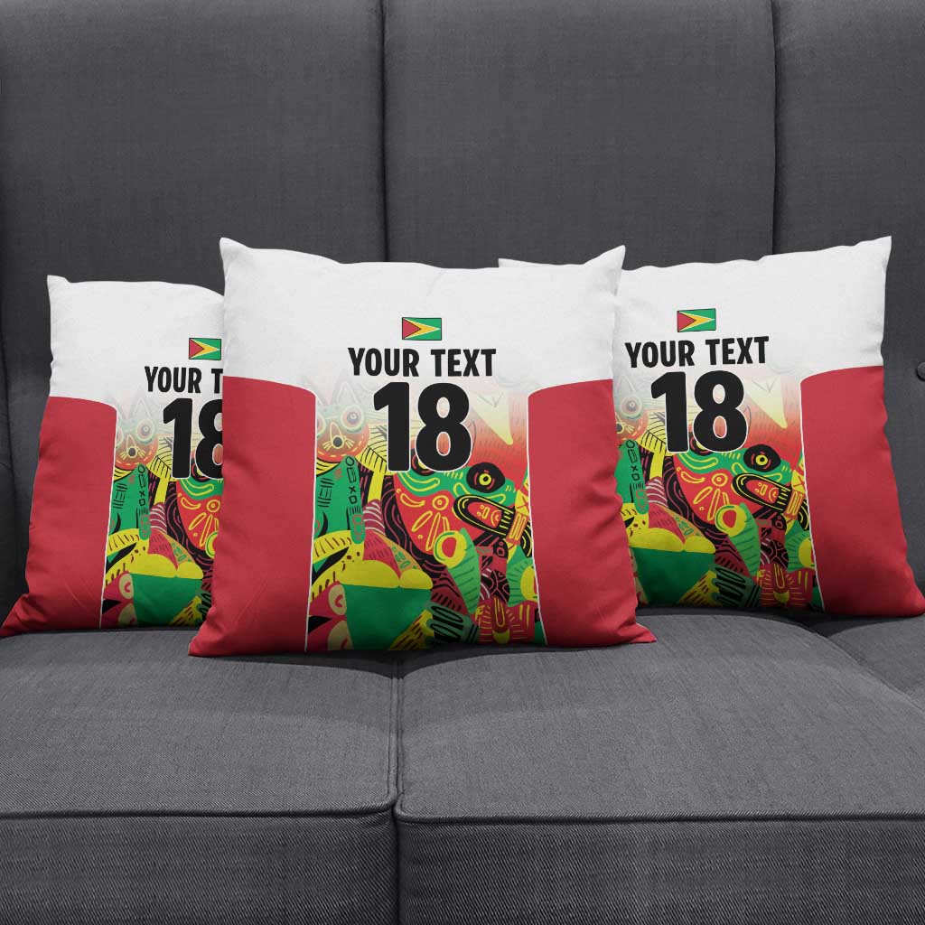 Custom Guyana Football Pillow Cover Golden Jaguars Spirit - White - Wonder Print Shop