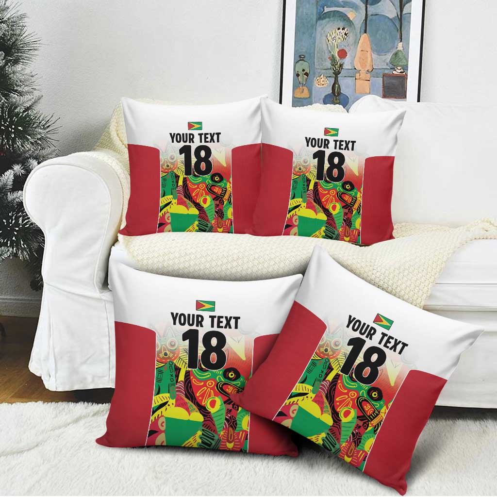 Custom Guyana Football Pillow Cover Golden Jaguars Spirit - White - Wonder Print Shop