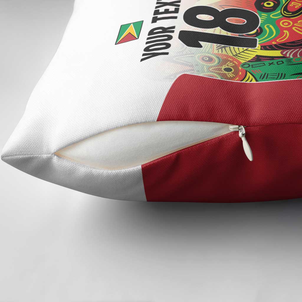 Custom Guyana Football Pillow Cover Golden Jaguars Spirit - White - Wonder Print Shop
