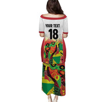 Custom Guyana Football Puletasi Golden Jaguars Spirit - White - Wonder Print Shop