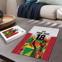 Custom Guyana Football Puzzle Golden Jaguars Spirit - White - Wonder Print Shop
