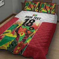 Custom Guyana Football Quilt Bed Set Golden Jaguars Spirit - White - Wonder Print Shop