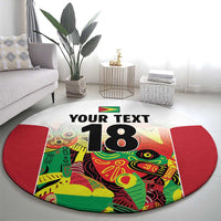 Custom Guyana Football Round Carpet Golden Jaguars Spirit - White - Wonder Print Shop