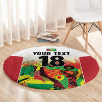 Custom Guyana Football Round Carpet Golden Jaguars Spirit - White - Wonder Print Shop
