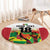 Custom Guyana Football Round Carpet Golden Jaguars Spirit - White - Wonder Print Shop