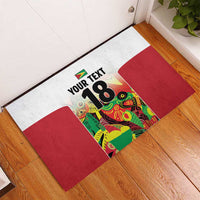 Custom Guyana Football Rubber Doormat Golden Jaguars Spirit - White - Wonder Print Shop