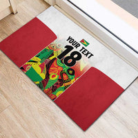 Custom Guyana Football Rubber Doormat Golden Jaguars Spirit - White - Wonder Print Shop