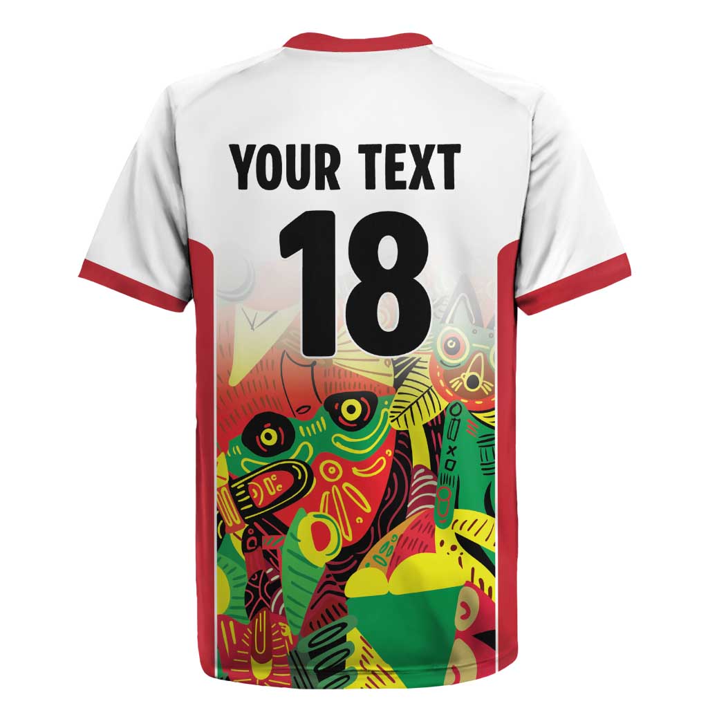 Custom Guyana Football Rugby Jersey Golden Jaguars Spirit - White - Wonder Print Shop