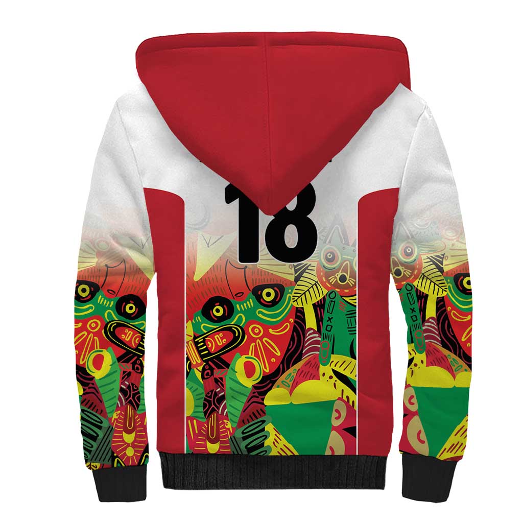 Custom Guyana Football Sherpa Hoodie Golden Jaguars Spirit - White - Wonder Print Shop