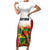 Custom Guyana Football Short Sleeve Bodycon Dress Golden Jaguars Spirit - White - Wonder Print Shop