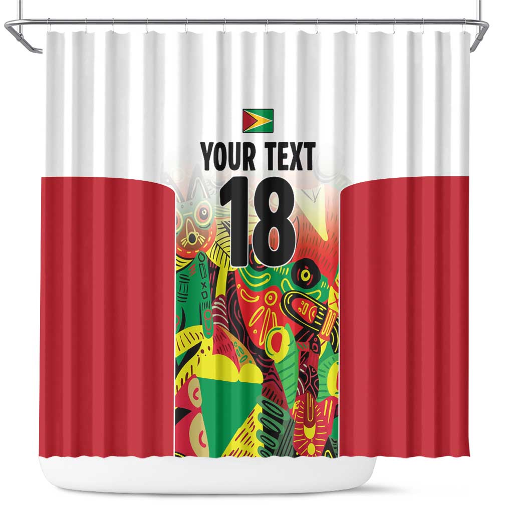 Custom Guyana Football Shower Curtain Golden Jaguars Spirit - White - Wonder Print Shop
