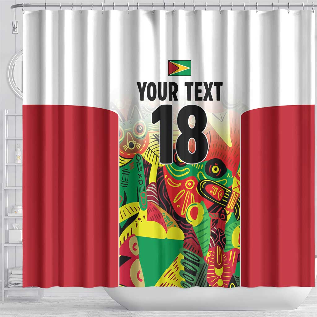 Custom Guyana Football Shower Curtain Golden Jaguars Spirit - White - Wonder Print Shop