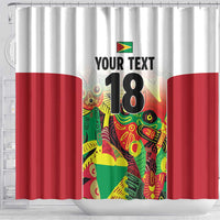 Custom Guyana Football Shower Curtain Golden Jaguars Spirit - White - Wonder Print Shop