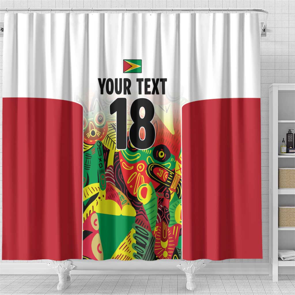 Custom Guyana Football Shower Curtain Golden Jaguars Spirit - White - Wonder Print Shop