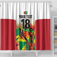 Custom Guyana Football Shower Curtain Golden Jaguars Spirit - White - Wonder Print Shop