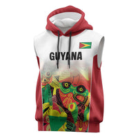 Custom Guyana Football Sleeveless Hoodie Golden Jaguars Spirit - White - Wonder Print Shop