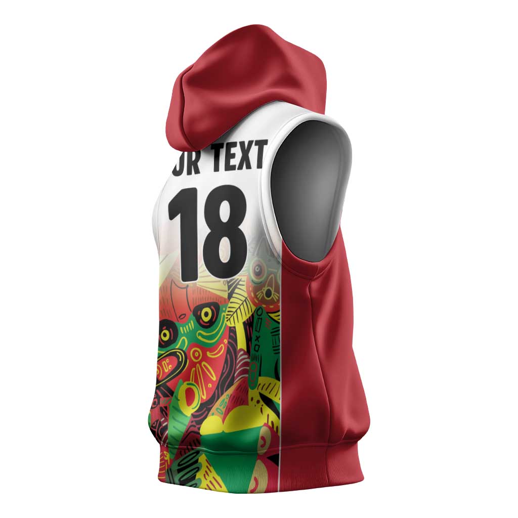 Custom Guyana Football Sleeveless Hoodie Golden Jaguars Spirit - White - Wonder Print Shop