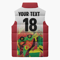 Custom Guyana Football Sleeveless Puffer Jacket Golden Jaguars Spirit - White - Wonder Print Shop
