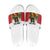 Custom Guyana Football Slide Sandals Golden Jaguars Spirit - White - Wonder Print Shop