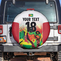 Custom Guyana Football Spare Tire Cover Golden Jaguars Spirit - White - Wonder Print Shop