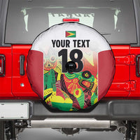 Custom Guyana Football Spare Tire Cover Golden Jaguars Spirit - White - Wonder Print Shop