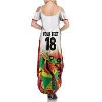 Custom Guyana Football Summer Maxi Dress Golden Jaguars Spirit - White - Wonder Print Shop