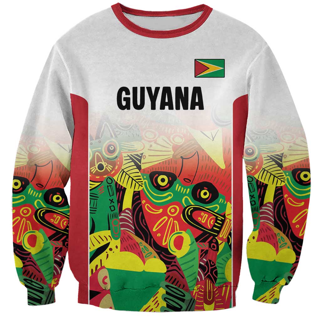 Custom Guyana Football Sweatshirt Golden Jaguars Spirit - White - Wonder Print Shop