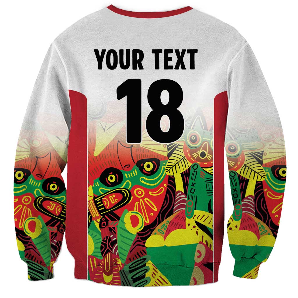 Custom Guyana Football Sweatshirt Golden Jaguars Spirit - White - Wonder Print Shop