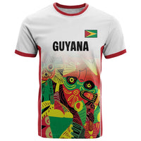 Custom Guyana Football T Shirt Golden Jaguars Spirit - White - Wonder Print Shop