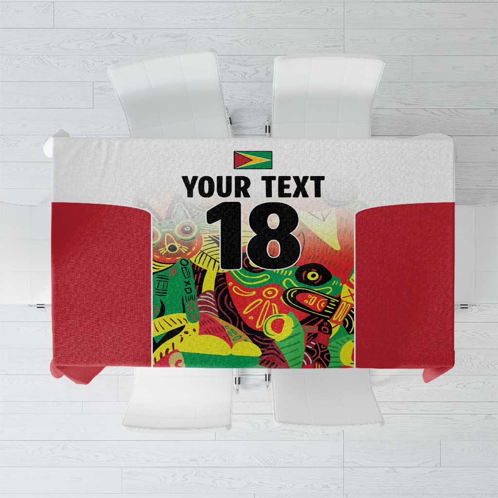 Custom Guyana Football Tablecloth Golden Jaguars Spirit - White - Wonder Print Shop