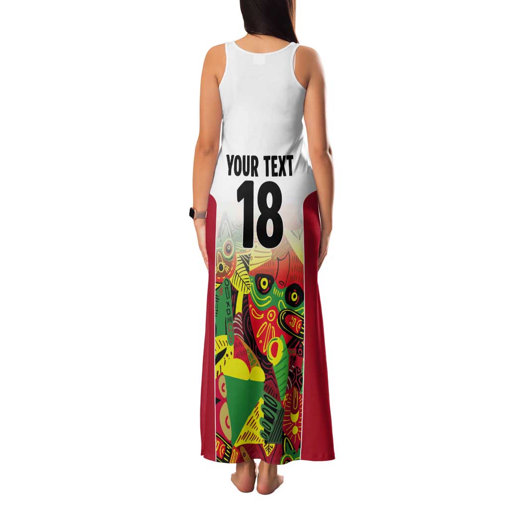 Custom Guyana Football Tank Maxi Dress Golden Jaguars Spirit - White - Wonder Print Shop