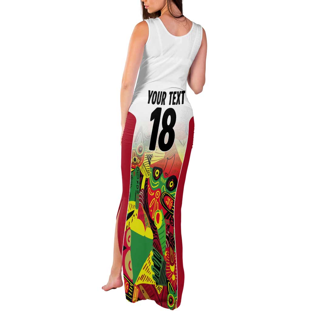Custom Guyana Football Tank Maxi Dress Golden Jaguars Spirit - White - Wonder Print Shop