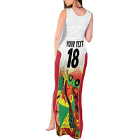 Custom Guyana Football Tank Maxi Dress Golden Jaguars Spirit - White - Wonder Print Shop