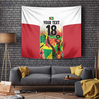 Custom Guyana Football Tapestry Golden Jaguars Spirit - White - Wonder Print Shop