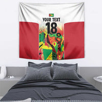 Custom Guyana Football Tapestry Golden Jaguars Spirit - White - Wonder Print Shop