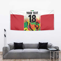 Custom Guyana Football Tapestry Golden Jaguars Spirit - White - Wonder Print Shop