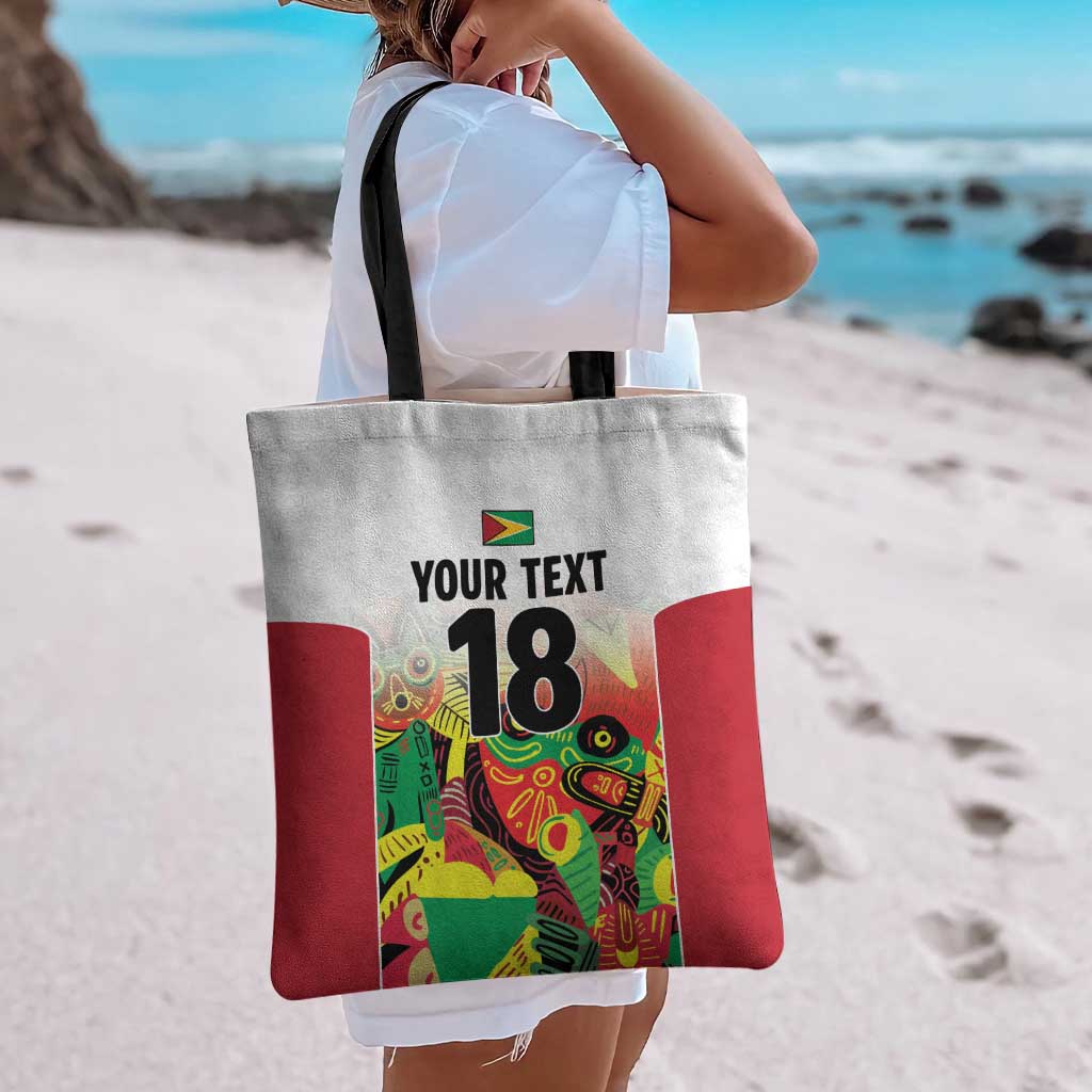 Custom Guyana Football Tote Bag Golden Jaguars Spirit - White - Wonder Print Shop