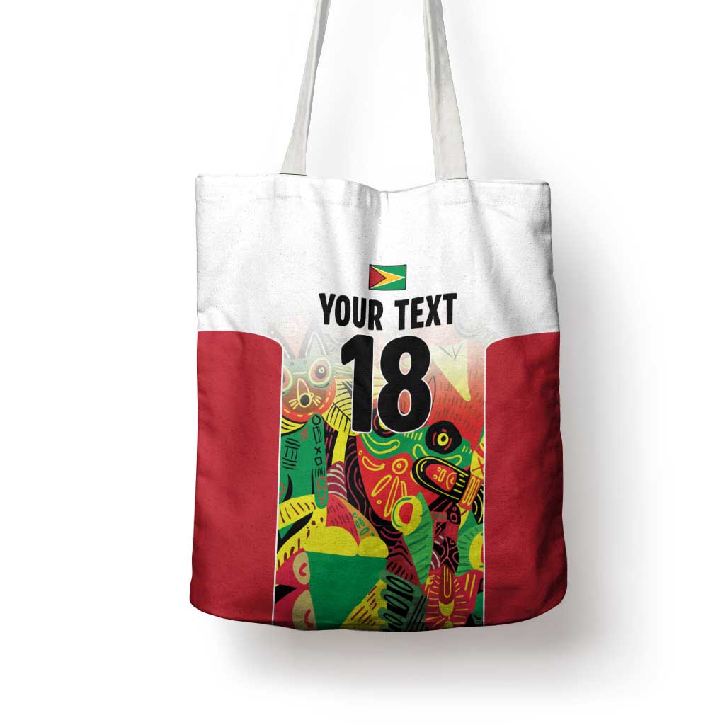 Custom Guyana Football Tote Bag Golden Jaguars Spirit - White - Wonder Print Shop